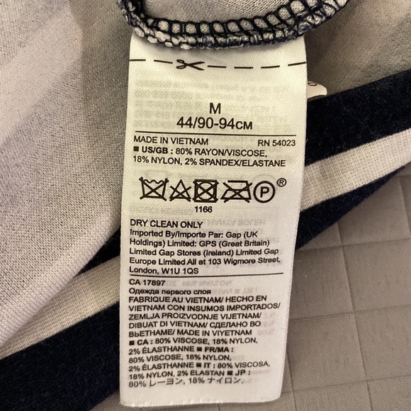 Banana Republic Twist Knot navy and white striped short sleeved tee dress size M - Picture 4 of 10